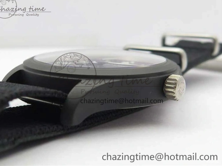 MIROTIME 1222 Pilot IW326901 Real Ceramic MK 1:1 Best Edition Black Dial On Nylon Strap MIYOTA FastDry 7126